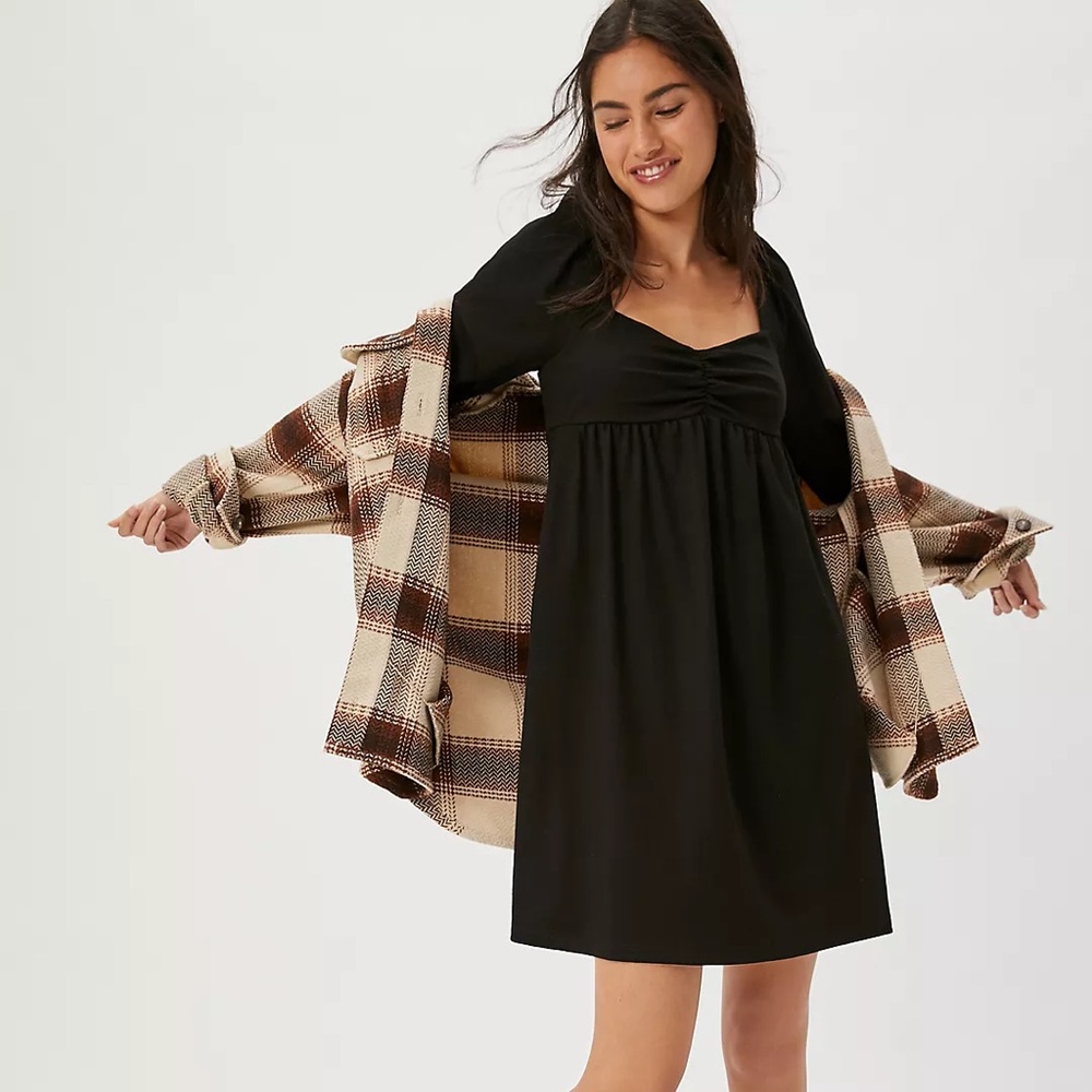 Anthropologie Maeve Raelynn Sweetheart Black Mini Dress Sz XS